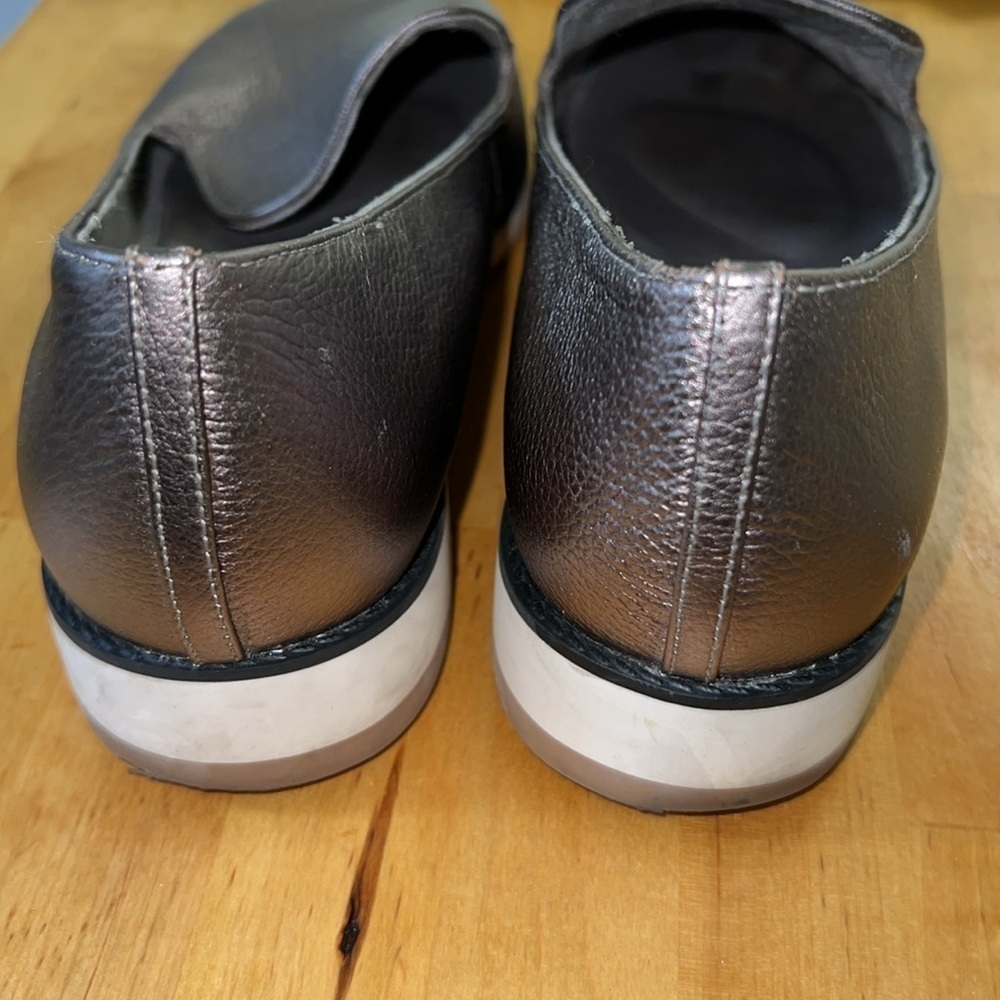 Com + Sens Metallic Loafers Womens Slip On Comfort Flats Silver Pewter - Picture 5 of 7